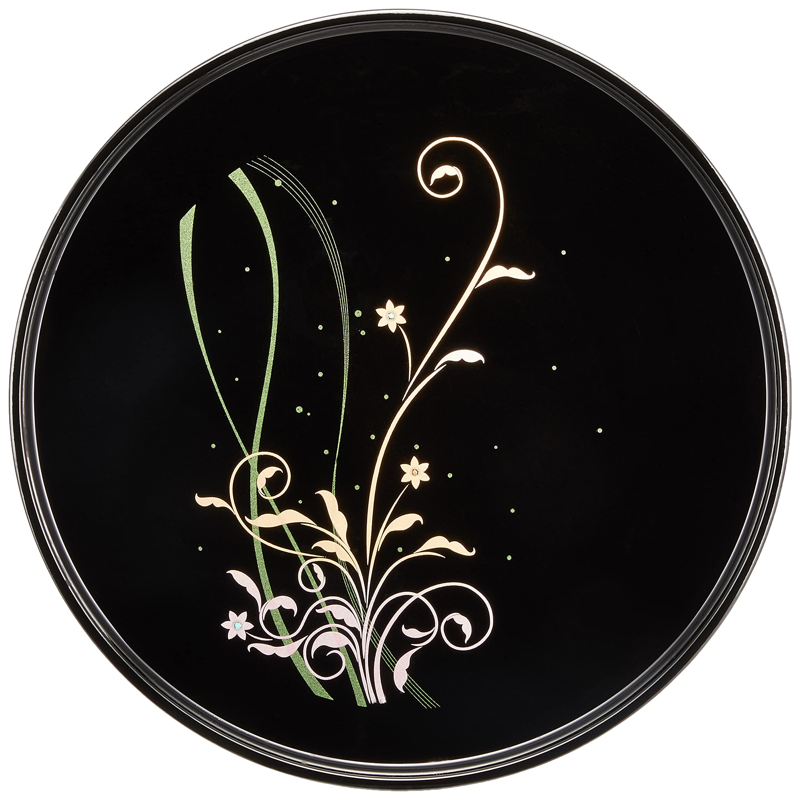 Amazon｜中西工芸 MAKOTO japan 花みさき 丸盆 30cm 日本製 0774013 黒